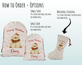 Personalised Christmas Sack - Santa Sack for Kids Presents Xmas Cute Polar Bear Design Stocking Christmas Eve Bag Box for Girls & Boys XS034