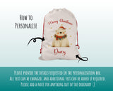 Personalised Christmas Sack - Santa Sack for Kids Presents Xmas Cute Polar Bear Design Stocking Christmas Eve Bag Box for Girls & Boys XS034
