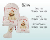 Personalised Christmas Sack - Santa Sack for Kids Presents Xmas Cute Polar Bear Design Stocking Christmas Eve Bag Box for Girls & Boys XS034