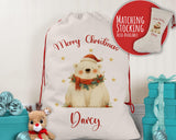 Personalised Christmas Sack - Santa Sack for Kids Presents Xmas Cute Polar Bear Design Stocking Christmas Eve Bag Box for Girls & Boys XS034