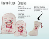 Personalised Christmas Sack - Santa Sack for Kids Presents Xmas Cute Pig Piglet Design Stocking Christmas Eve Bag Box for Girls & Boys XS045