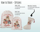 Personalised Christmas Sack - Santa Sack for Kids Presents Xmas Cute Cat Kitten Design Stocking Christmas Eve Bag for Girls & Boys XS054