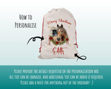 Personalised Christmas Sack - Santa Sack for Kids Presents Xmas Cute Horse Design Stocking Christmas Eve Bag Box for Girls & Boys XS059