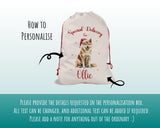 Personalised Akita Inu Large Christmas Sack - Red Drawstring Bag for Xmas Presents - Christmas Eve Bag Box Decoration for Dogs XS066