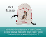 Personalised Australian Shepherd Large Christmas Sack - Red Drawstring Bag for Xmas Presents Christmas Eve Bag Box Decoration for Dogs XS070