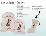 Personalised Bernese Mountain Dog Large Christmas Sack Red Drawstring Bag for Xmas Presents Christmas Eve Bag Box Decoration for Dogs XS074