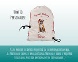 Personalised Boxer Dog Large Christmas Sack - Red Drawstring Bag for Xmas Presents - Christmas Eve Bag Box Decoration for Dogs XS078