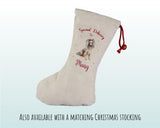 Personalised Chinese Crested Water Dog Large Christmas Sack - Red Drawstring Bag for Xmas Presents - Christmas Eve Bag Box Decoration XS085