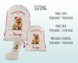 Personalised Chow Chow Large Christmas Sack - Red Drawstring Bag for Xmas Presents - Christmas Eve Bag Box Decoration for Dogs XS086