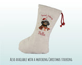 Personalised Dachshund Large Christmas Sack - Red Drawstring Bag for Xmas Presents - Christmas Eve Bag Box Decoration for Dogs XS092