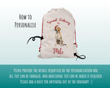 Personalised English Fox Hound Large Christmas Sack - Red Drawstring Bag for Xmas Presents - Christmas Eve Bag Box Decoration for Dogs XS100