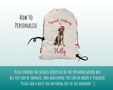 Personalised German Wire Haired Pointer Large Christmas Sack - Drawstring Bag Xmas Presents Christmas Eve Bag Box Decoration for Dogs XS108