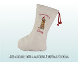 Personalised Golden Retriever Large Christmas Sack - Red Drawstring Bag for Xmas Presents - Christmas Eve Bag Box Decoration for Dogs XS109