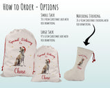 Personalised Greyhound Large Christmas Sack - Red Drawstring Bag for Xmas Presents - Christmas Eve Bag Box Decoration for Dogs XS112
