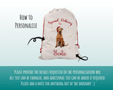 Personalised Irish Terrier Dog Large Christmas Sack - Red Drawstring Bag for Xmas Presents - Christmas Eve Bag Box Decoration for Dogs XS114
