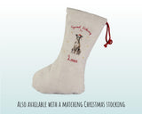 Personalised Italian Greyhound Large Christmas Sack - Red Drawstring Bag for Xmas Presents - Christmas Eve Bag Box Decoration for Dogs XS116