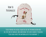 Personalised Jack Russell Dog Large Christmas Sack - Red Drawstring Bag for Xmas Presents - Christmas Eve Bag Box Decoration for Dogs XS117