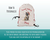 Personalised Keeshond Dog Large Christmas Sack - Red Drawstring Bag for Xmas Presents - Christmas Eve Bag Box Decoration for Dogs XS119