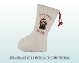 Personalised Chocolate Labrador Large Christmas Sack - Red Drawstring Bag for Xmas Presents Christmas Eve Bag Box Decoration for Dogs XS123