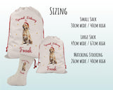 Personalised Yellow Labrador Large Christmas Sack - Red Drawstring Bag for Xmas Presents - Christmas Eve Bag Box Decoration for Dogs XS125