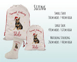 Personalised Lancashire Heeler Large Christmas Sack - Red Drawstring Bag for Xmas Presents - Christmas Eve Bag Box Decoration for Dogs XS127