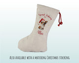 Personalised Papillon Dog Large Christmas Sack - Red Drawstring Bag for Xmas Presents - Christmas Eve Bag Box Decoration for Dogs XS134