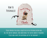 Personalised Pekingese Dog Large Christmas Sack - Red Drawstring Bag for Xmas Presents - Christmas Eve Bag Box Decoration for Dogs XS135