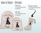 Personalised Schnauzer Dog Large Christmas Sack - Red Drawstring Bag for Xmas Presents - Christmas Eve Bag Box Decoration for Dogs XS144