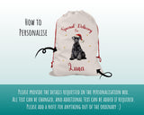 Personalised Schnauzer Dog Large Christmas Sack - Red Drawstring Bag for Xmas Presents - Christmas Eve Bag Box Decoration for Dogs XS144