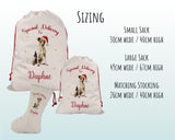 Personalised Smooth Coat Terrier Large Christmas Sack - Red Drawstring Bag for Xmas Presents Christmas Eve Bag Box Decoration for Dogs XS150