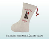 Personalised Scottish Terrier Large Christmas Sack - Red Drawstring Bag Stocking for Xmas Presents - Christmas Eve Bag Box for Dogs XS145