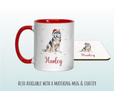 Personalised Siberian Husky Large Christmas Sack - Red Drawstring Bag for Xmas Presents - Christmas Eve Bag Box Decoration for Dogs XS149