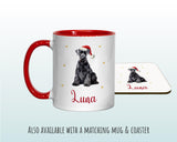 Personalised Schnauzer Dog Large Christmas Sack - Red Drawstring Bag for Xmas Presents - Christmas Eve Bag Box Decoration for Dogs XS144