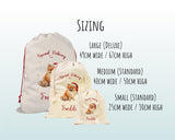 Personalised Pomeranian Large Christmas Sack - Red Drawstring Bag for Xmas Presents - Christmas Eve Bag Box Decoration for Dogs XS137