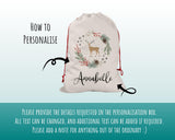 Personalised Large Christmas Reindeer Sack Name Xmas Stocking Gift Stocking Rudolph Sack Red Drawstring Christmas Decoration SK005