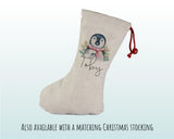 Personalised Large Christmas Penguin Sack Name Xmas Stocking Gift Stocking Sack Red Drawstring Special Delivery Christmas Decoration SK013
