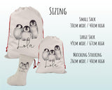 Personalised Large Christmas Penguin Sack Name Xmas Stocking Gift Stocking Sack Red Drawstring Special Delivery Christmas Decoration SK014