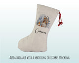 Personalised Large Christmas Sack Robin and Squirrel Design Xmas Stocking Gift Rudolph Sack Red Drawstring Christmas Decoration SK073