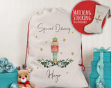 Personalised Large Christmas Sack Xmas Classic Toy Soldier Name Star Stocking Gift Girls Boys Sack Red Drawstring Christmas Decoration SK161