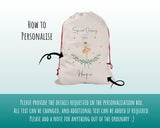Personalised Large Christmas Sack Xmas Classic Ballerina Name Stocking Star Gift Sack Red Drawstring Christmas Decoration SK166