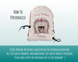 Personalised Christmas Sack - Santa Sack for Kids Presents Xmas Fireplace Stocking Design Stocking Christmas Eve Bag for Girls & Boys XS005