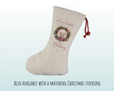 Personalised Christmas Sack - Santa Sack for Kids Presents Xmas Wreath Mouse Design Stocking Christmas Eve Bag Box for Girls & Boys XS010