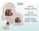 Personalised Christmas Sack - Santa Sack for Kids Presents Xmas Reindeer Tree Design Stocking Christmas Eve Bag Box for Girls & Boys XS018
