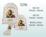 Personalised Christmas Sack - Santa Sack for Kids Presents Xmas Dinosaur Moon Design Stocking Christmas Eve Bag Box for Girls & Boys XS022