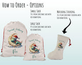 Personalised Christmas Sack - Santa Sack for Kids Presents Xmas Dinosaur Moon Design Stocking Christmas Eve Bag Box for Girls & Boys XS023