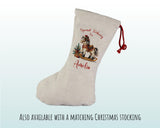 Personalised Christmas Sack - Santa Sack for Kids Presents Xmas Rocking Horse Design Stocking Christmas Eve Bag Box for Girls & Boys XS026