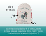 Personalised Christmas Sack - Santa Sack for Kids Presents Xmas White Horse Design Stocking Christmas Eve Bag Box for Girls & Boys XS028
