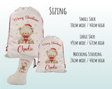 Personalised Christmas Sack - Santa Sack for Kids Presents Xmas Cute Polar Bear Design Stocking Christmas Eve Bag Box for Girls & Boys XS035