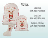 Personalised Christmas Sack - Santa Sack for Kids Presents Xmas Cute Bunny Design Stocking Christmas Eve Bag Box for Girls & Boys XS037
