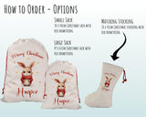 Personalised Christmas Sack - Santa Sack for Kids Presents Xmas Cute Bunny Design Stocking Christmas Eve Bag Box for Girls & Boys XS037